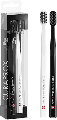 Curaprox Black is White Edition Aktif Karbon Uçlu Diş Fırçası 2 li Paket - 1