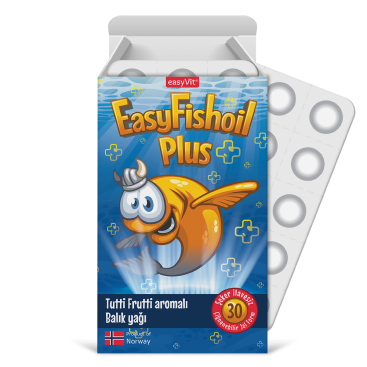 EasyVit EasyFishoil Plus Tutti Frutti Aromalı Balık Yağı 30 Çiğnenebilir Jel Form - 1