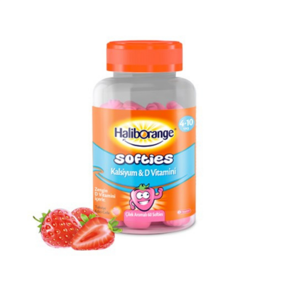 Haliborange Softies Kalsiyum & D Vitamini 60 Çiğneme Tableti / Çilek Aromalı - 1