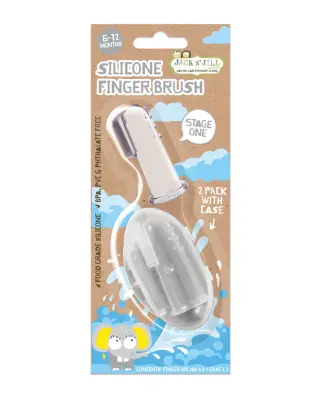 Jack N' Jill Stage One Silicone Finger Brush 2 Pack & Case (6-12 Months) - 5