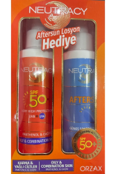 Neutracy Güneş Koruyucu Set Karma ve Yağlı Ciltler İçin - Güneş Losyonu SPF 50+ 150 ml & Aftersun Losyon 150 ml - ORZAX