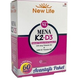 New Life Mena K2+D3 60 Fish Gelatine Capsules - NEW LIFE