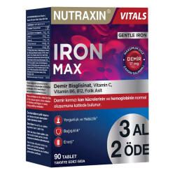 Nutraxin Iron Max 17 mg 90 Tablet - 3 Al 2 Öde - NUTRAXIN