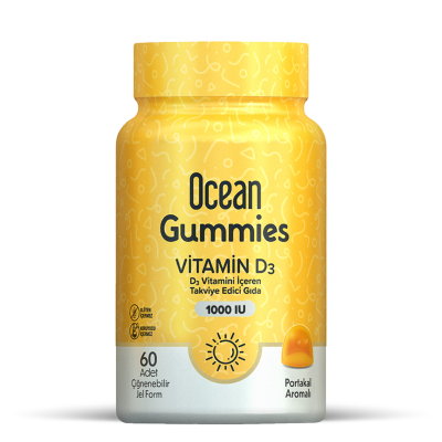 Ocean Gummies Vitamin D3 1000 IU 60 Adet Çiğnenebilir Jel Form - 1