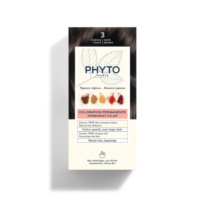 Phyto Phytocolor Coloration Permanente 3 Châtain Foncé / Koyu Kestane - 1