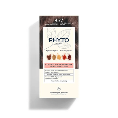 Phyto Phytocolor Coloration Permanente 4.77 Châtain Marron Profond / Yoğun Kestane Bakır - 1