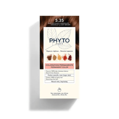 Phyto Phytocolor Coloration Permanente 5.35 Châtain Clair Chocolat / Açık Kestane Dore Akaju - 1