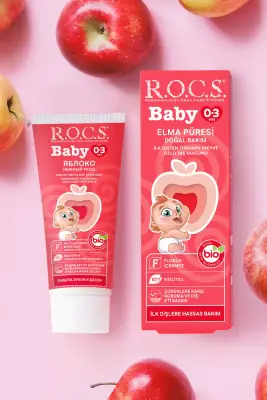 ROCS Baby 0-3 Yaş Elma Püresi Tadında Diş Macunu 35 ml - 3