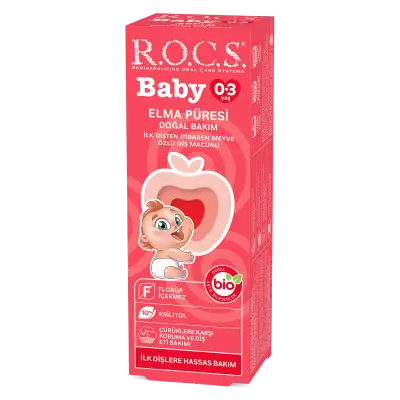 ROCS Baby 0-3 Yaş Elma Püresi Tadında Diş Macunu 35 ml - 1