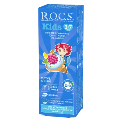ROCS Kids 3-7 Yaş Meyve Külahı Tadında Diş Macunu 35 ml - 1