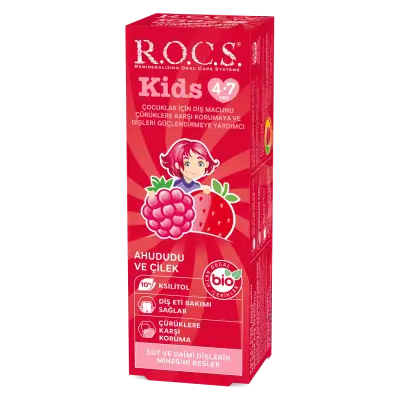 ROCS Kids 4-7 Yaş Ahududu ve Çilek Tadında Diş Macunu 35 ml - 1