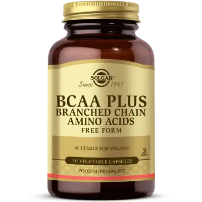 Solgar BCAA Plus (Branched Chain Amino Acids) 50 Vegetable Capsules   - 1