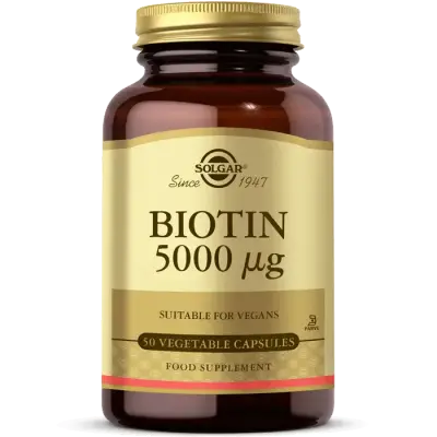 Solgar Biotin 5000 mcg 50 Vegetable Capsules - 1