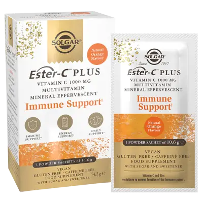 Solgar Ester-C Plus Vitamin C 1000 mg Multivitamin – Mineral Effervescent 7 Powder Sachets - 1