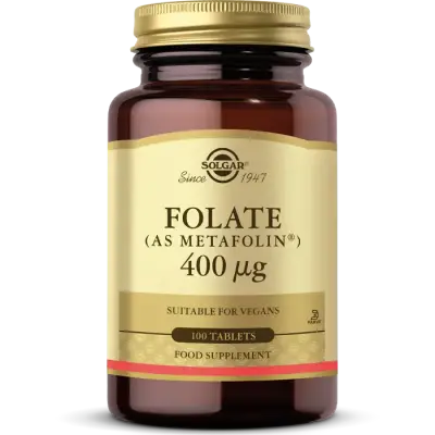 Solgar Folate (Metafolin®) 400 mcg 100 Tablets - 1