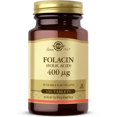 Solgar Folic Acid (Folacin) 400 mcg 100 Tablets - 1