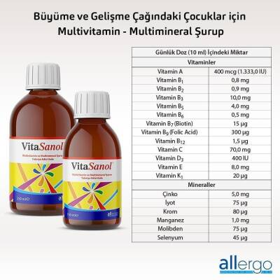 VitaSanol Multivitamin Multimineral Şurup 250 ml - 4