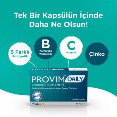 Wellcare Provim Daily Probiotic Supplement 30 Kapsül - 2