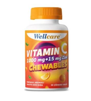 Wellcare Vitamin C 1000 mg + 15 mg Zinc Chewables 30 Çiğneme Tableti - 1