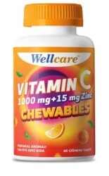 Wellcare Vitamin C 1000 mg + 15 mg Zinc Chewables 60 Çiğneme Tableti - WELLCARE