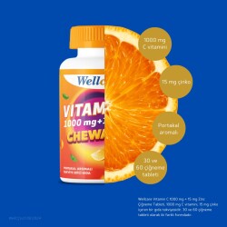 Wellcare Vitamin C 1000 mg + 15 mg Zinc Chewables 60 Çiğneme Tableti - 2