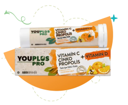 YouPlus Pro Vitamin C Vitamin D Çinko Propolis 15 Efervesan Tablet - YOUPLUS