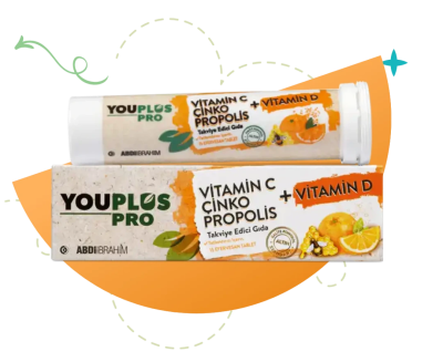 YouPlus Pro Vitamin C Vitamin D Çinko Propolis 15 Efervesan Tablet - 1