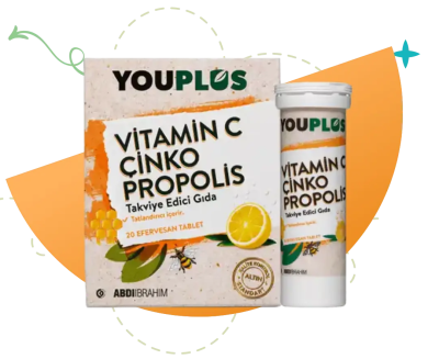 YouPlus Vitamin C Çinko Propolis 20 Efervesan Tablet - 1