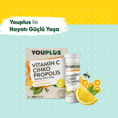YouPlus Vitamin C Çinko Propolis 20 Efervesan Tablet - 2